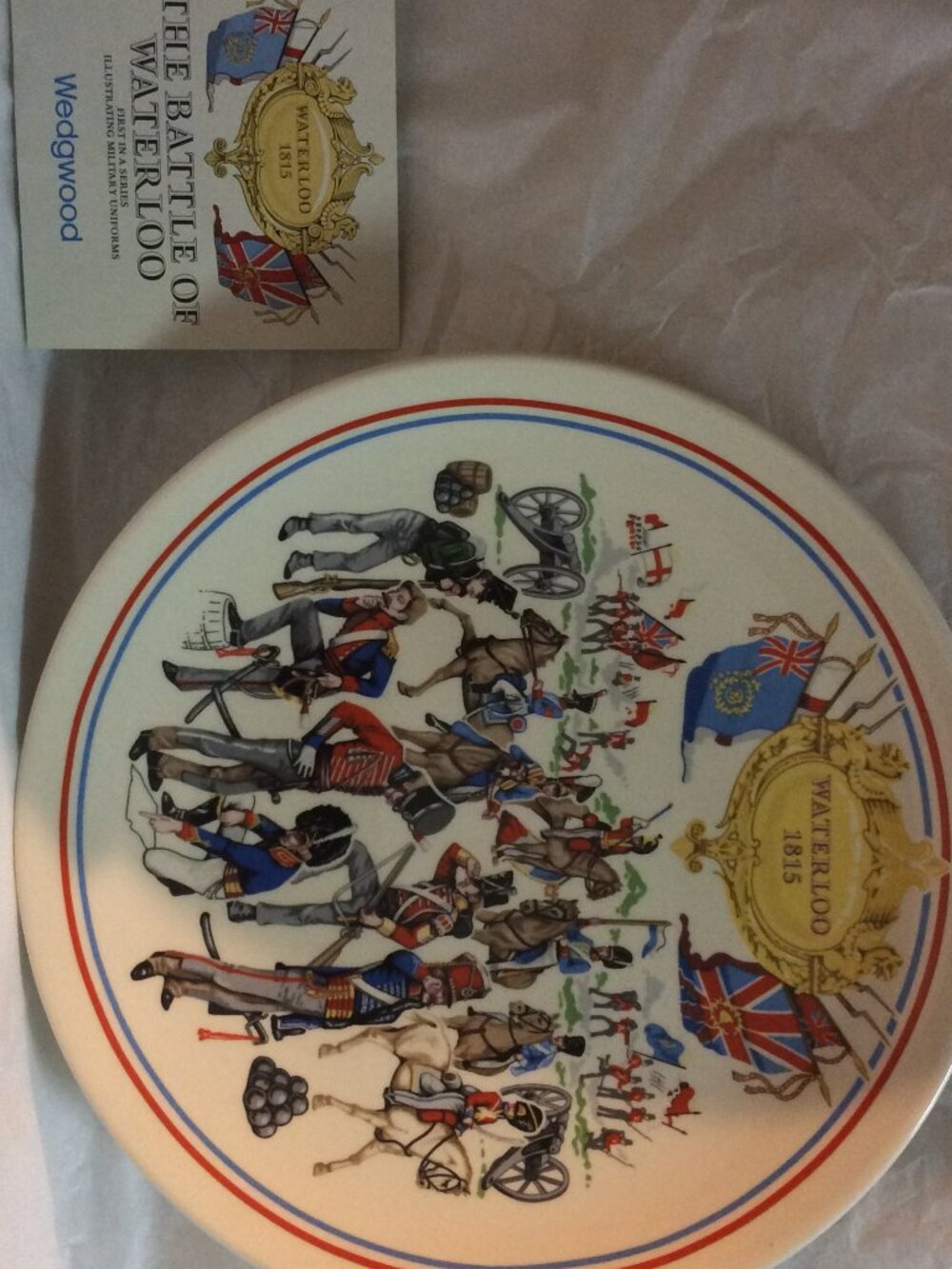 VTG Wedgwood Battle of Waterloo British Troops Military Uniforms Plate Booklet